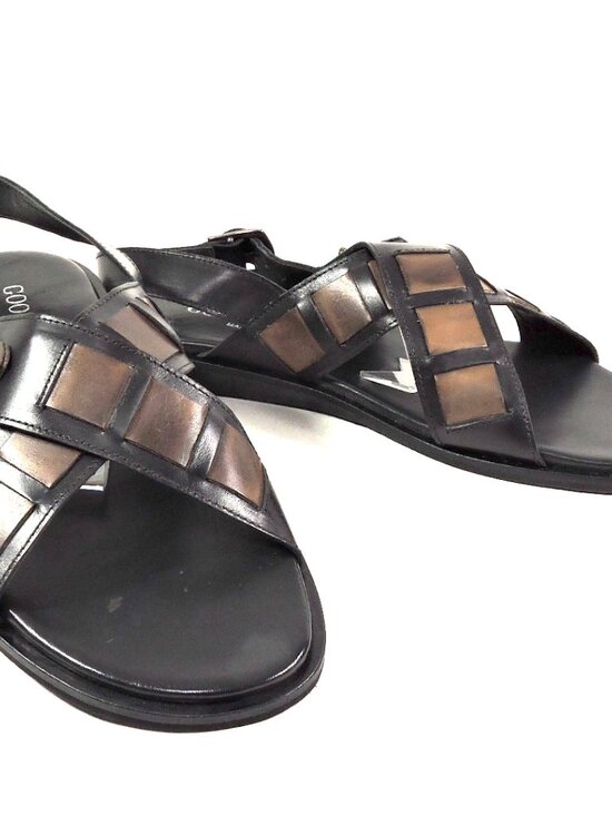 GOODMAN ?? MEN\'S BROWN SOFT LEATHER COMFORT SUMMER FLAT SANDALS main image 4